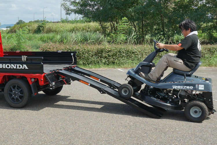 PLOW アルミブリッジ ブラック 折りたたみ式 長さ214cm 幅30cm 耐荷重680kg/2本セット