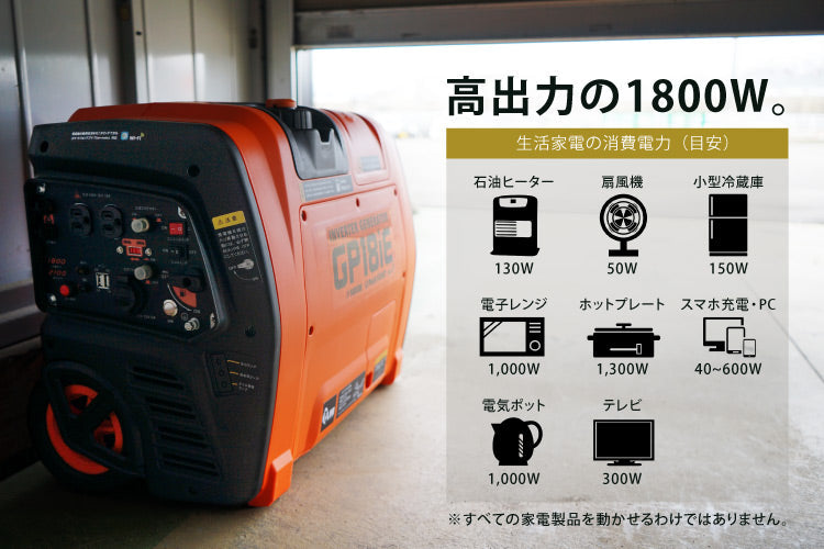プラウ インバーター発電機 GP18iE 1800W