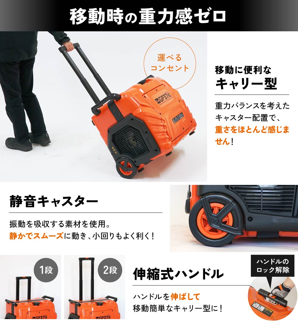 プラウ インバーター発電機 GP37iE 定格3700W