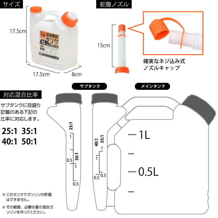 PLOW 混合燃料タンク 計量 1.0L【KNT10】