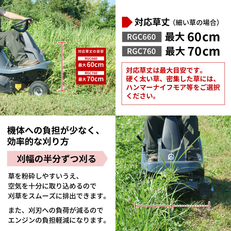 プラウ 乗用 芝・草刈り機 RGC660 刈幅660mm グラスバッグセット