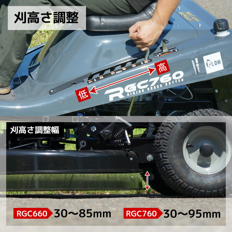 プラウ 乗用 芝・草刈り機 RGC760B 刈幅760mm HST搭載 グラスバッグセット