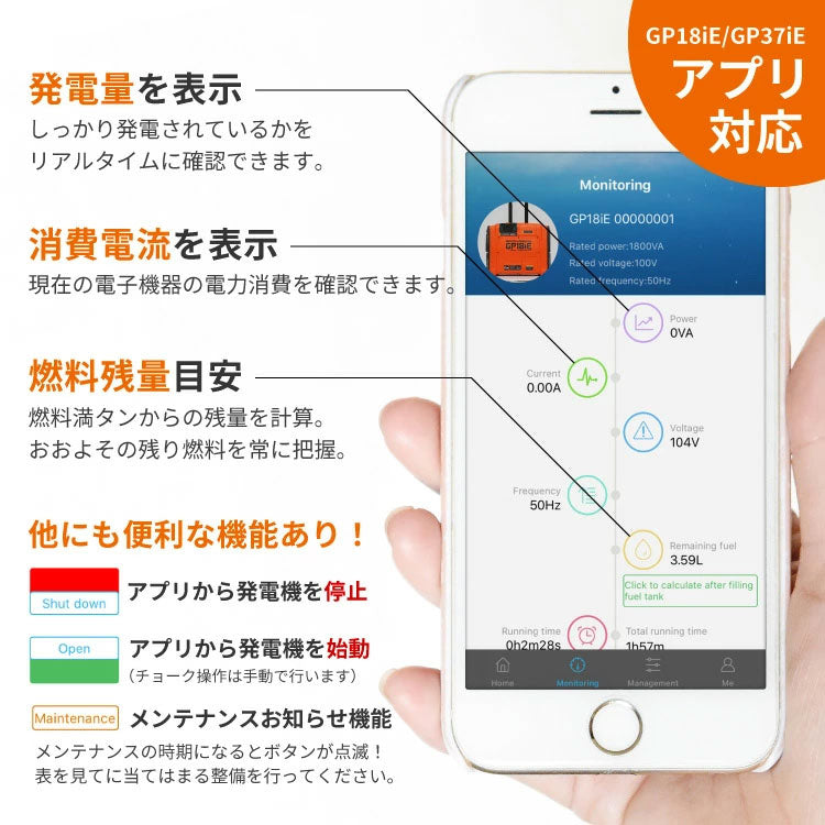 プラウ インバーター発電機 GP18iE 1800W