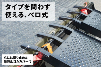PLOW アルミブリッジ ブラック 折りたたみ式 長さ214cm 幅30cm 耐荷重680kg/2本セット