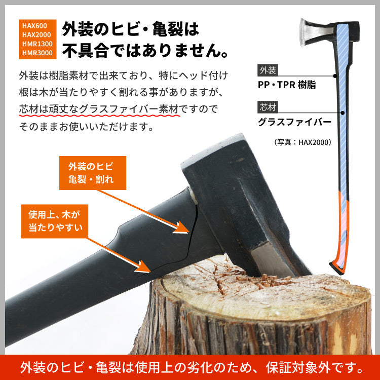 【ロット販売・送料無料】PLOW 薪割り用斧 2000g【HAX2000】 3本セット