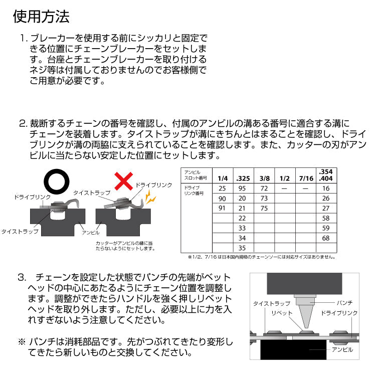 PLOWチェンソーアクセサリー チェンブレーカー
