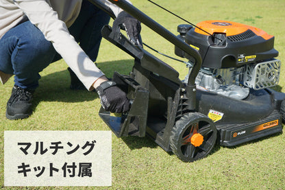 PLOW エンジン 芝刈り機 家庭用 小型 手動 GC380 刈幅38cm 刈高さ30〜66mm プラウ 手押し 芝刈機 軽量 コンパクト バーナイフ