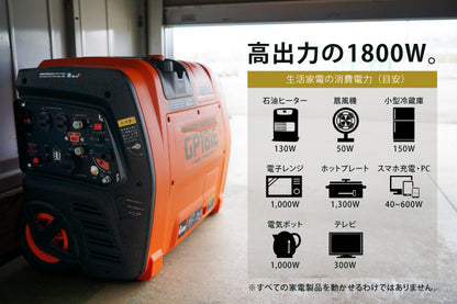 プラウ インバーター発電機 GP18iE 1800W