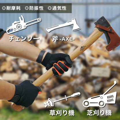 PLOW 耐摩耗 防振 薪割り・チェンソー用作業用グローブ